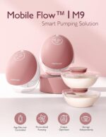 Momcozy Breast Pump Hands Free Mobile Flow | M9, App Discreet Control with Personalized Multi-Modes & 15 Levels, Independent Breastmilk Storage, Wearable Breast Pump M9 24mm, 2 Pack Cozy Red - Image 5