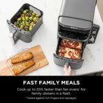 Ninja Double Stack XL Air Fryer, Vertical Double Box Air Fryer with 4 Cooking Levels, 2 Drawers and 2 Shelves, Space Saving, 9.5L Capacity, 6 Cooking Functions, 8 Portions, Grey SL400EU - Image 6