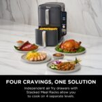 Ninja Double Stack XL Air Fryer, Vertical Double Box Air Fryer with 4 Cooking Levels, 2 Drawers and 2 Shelves, Space Saving, 9.5L Capacity, 6 Cooking Functions, 8 Portions, Grey SL400EU - Image 10