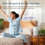LEVOIT Air Purifiers for Bedroom Home Dorm, 3-in-1 Filter Cleaner with Fragrance Sponge for Better Sleep, Filters Smoke, Allergies, Pet Dander, Odor, Dust, Office, Desktop, Core Mini-P, White - Image 8