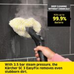 Kärcher SC 3 Easy Fix Steam Cleaner, German Technology, 1900W, Powerful High-Pressure Home Cleaner, Multipurpose, Versatile Accessories, Ideal for Kitchen & Bathroom Use, White - Image 6