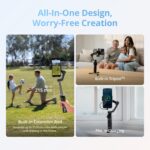 DJI Osmo Mobile 8 Gimbal Stabilizer for Phone, Native Tracking with Audio & Lighting, 360° Pan Rotation, Built-in Extension Rod & Tripod, 10h Battery, Extension Rod, Robust 3-Axis Stabilization - Image 7