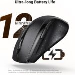 UGREEN Wireless Mouse 2.4GHz Ergonomic Mouse USB Receiver 5 Levels 1600 DPI, Compatible with Computer PC MacBook Laptop Windows 11 10 macOS Linux - Image 3