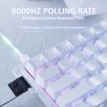 ATTACK SHARK X68 HE 8000Hz Rapid Trigger Keyboard, 0.01 mm RT Accuracy, Wired RGB 60% Gaming Keyboard with Magnetic Switches, Adjustable Actuation, Snap Tap, for PC/Mac, White Contours - Image 8