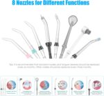 Sawgmore Dental Water Flosser, Professional Dental Flosser with 8 Multifunctional Nozzles, 10 Water Pressure Settings, 600 ml Dental Irrigator for Family Care - Image 6