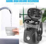 Sawgmore Dental Water Flosser, Professional Dental Flosser with 8 Multifunctional Nozzles, 10 Water Pressure Settings, 600 ml Dental Irrigator for Family Care - Image 3