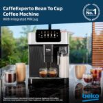 Beko CaffeExperto CEG7304X Bean to Cup Espresso Coffee Maker | Milk Pitcher | Color Touch Screen Panel | 19 Bar Pressure, 2 Coffee Spouts | Fully Automatic, Silver - Image 2