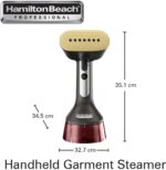 Hamilton Beach Professional Handheld Garment Steamer with fabric brush, Upto 1740W and 28g/min powerful steam flow, 2 steam modes, 300ml capacity, ergonomic handle, 6ft cord, 11590-ME - Image 2