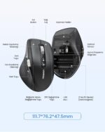 UGREEN Wireless Mouse 2.4G & Bluetooth, Ultra-Fast Scrolling, Ergonomic and Quiet Mouse 5000 dpi 5 Buttons, 10M Connection, Compatible with Windows, Linux, MacOS, Android and Chrome - Image 3