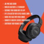 JBL Tune 720BT Wireless Over-Ear Headphones, Pure Bass Sound, Bluetooth 5.3, 76H Battery, Hands-Free Call, Multi-Point Connection, Foldable, Detachable Audio Cable - Black, JBLT720BTBLK - Image 3