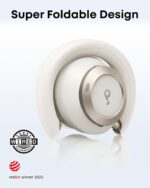 soundcore Space One Pro by Anker, Adaptive ANC Headphones, Super Foldable Design, 60H Lossless Audio, Ultra-Fast Charging, Hi-Res Wireless Audio with LDAC, Comfortable Fit, White - Image 9