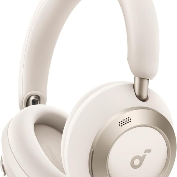 soundcore Space One Pro by Anker, Adaptive ANC Headphones, Super Foldable Design, 60H Lossless Audio, Ultra-Fast Charging, Hi-Res Wireless Audio with LDAC, Comfortable Fit, White