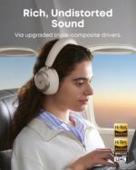 soundcore Space One Pro by Anker, Adaptive ANC Headphones, Super Foldable Design, 60H Lossless Audio, Ultra-Fast Charging, Hi-Res Wireless Audio with LDAC, Comfortable Fit, White - Image 7