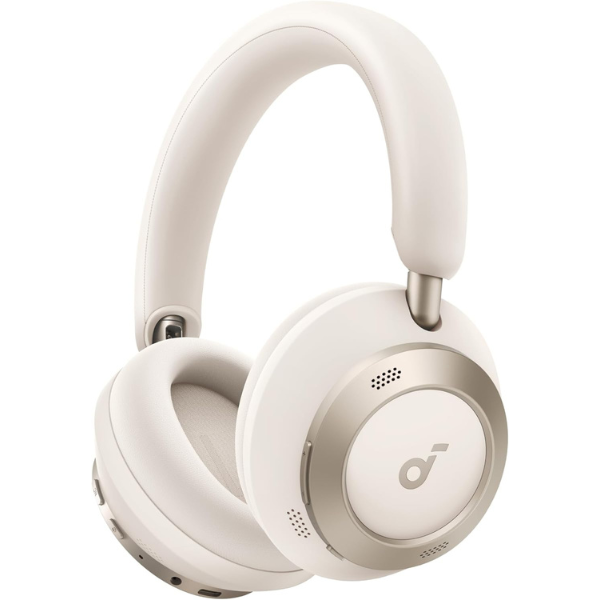 soundcore Space One Pro by Anker, Adaptive ANC Headphones, Super Foldable Design, 60H Lossless Audio, Ultra-Fast Charging, Hi-Res Wireless Audio with LDAC, Comfortable Fit, White