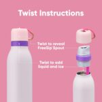 Owala FreeSip Twist Insulated Stainless Steel Water Bottle with Straw for Sports and Travel, BPA-Free, 18-oz, Pink/Purple (Dreamy Field) - Image 5
