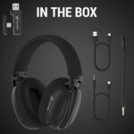 ATTACK SHARK L80 Wireless Gaming Headset, 2.4Ghz USB Gaming Headphones with Bluetooth 5.2, 50H Battery, Noise Canceling Mic, 3.5mm Wired, Wireless Headset for PC Nintendo Switch PS5 PS4 Mac(Black) - Image 2