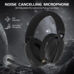 ATTACK SHARK L80 Wireless Gaming Headset, 2.4Ghz USB Gaming Headphones with Bluetooth 5.2, 50H Battery, Noise Canceling Mic, 3.5mm Wired, Wireless Headset for PC Nintendo Switch PS5 PS4 Mac(Black) - Image 5