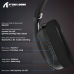 ATTACK SHARK L80 Wireless Gaming Headset, 2.4Ghz USB Gaming Headphones with Bluetooth 5.2, 50H Battery, Noise Canceling Mic, 3.5mm Wired, Wireless Headset for PC Nintendo Switch PS5 PS4 Mac(Black) - Image 6