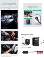 Baseus New 4-in-1 (12,000 mAh) Car Jump Starter + Air Inflator + Torch + Powerbank Fast Charging with 1200A Battery Booster for all Cars/Tires/Balls/Mobile Phone/Tablets - PrimeTrip Series - Image 2